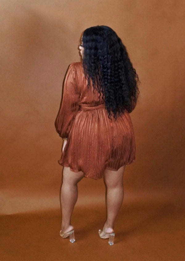 + GIRLS NIGHT ROMPER (RUST)