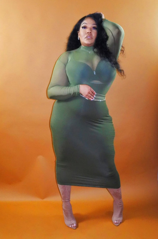 MINIMAL MIDI SKIRT (OLIVE)