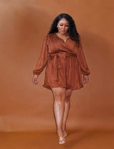 + GIRLS NIGHT ROMPER (RUST)