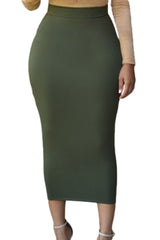 MINIMAL MIDI SKIRT (OLIVE)