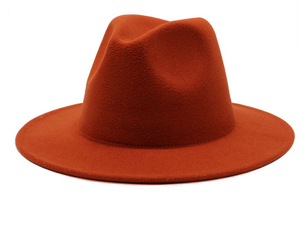 STANDARD BRIM FEDORA (RUST/BURNT ORANGE)