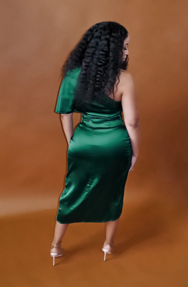 SILK SONIC DRESS (HUNTER GREEN)