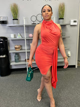 IT'S OK TO STARE DRESS (CORAL)