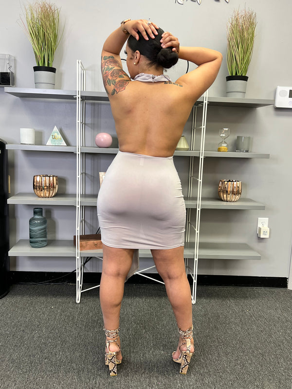 IT'S OK TO STARE DRESS (SILVER)
