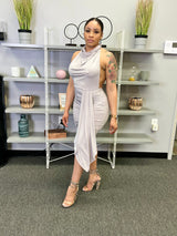 IT'S OK TO STARE DRESS (SILVER)