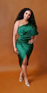 SILK SONIC DRESS (HUNTER GREEN)
