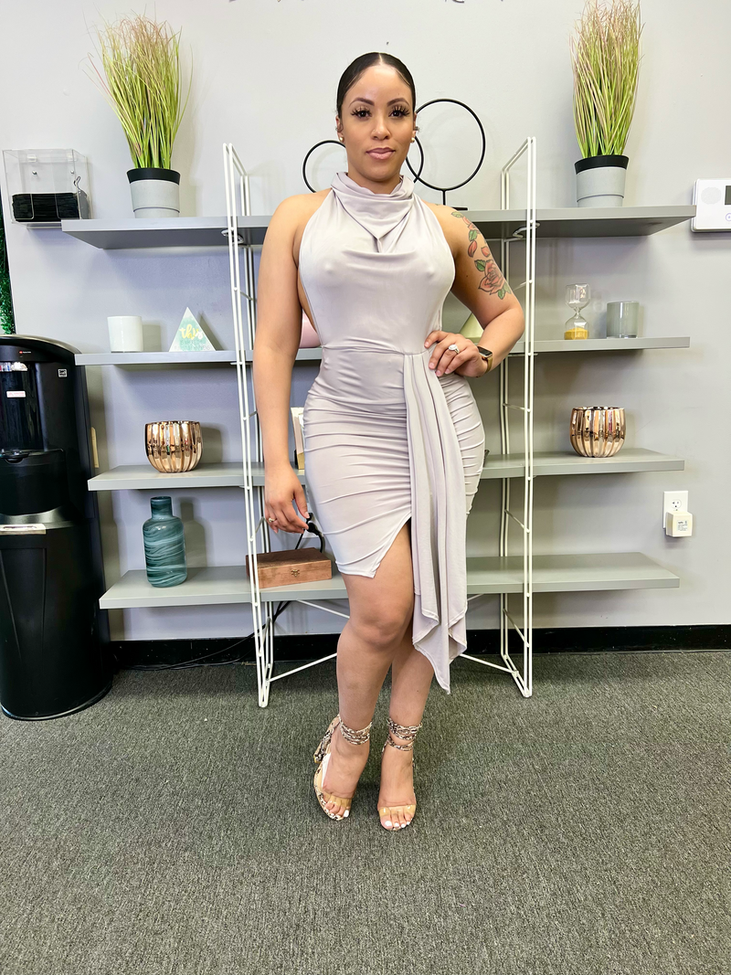 IT'S OK TO STARE DRESS (SILVER)